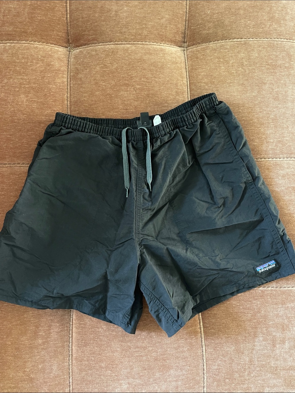 Patagonia Black Men’s Swim Trunks with Gray Drawstring